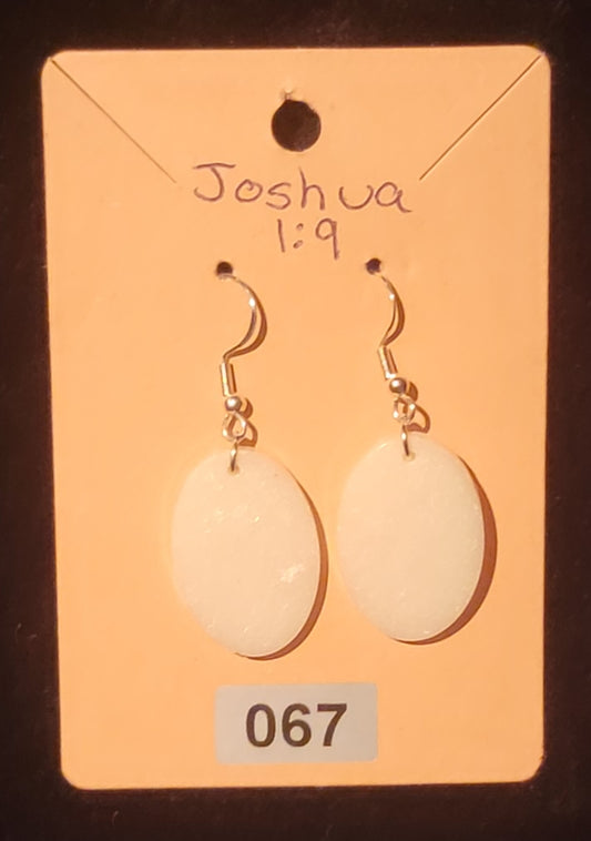 Oval Earrings-White