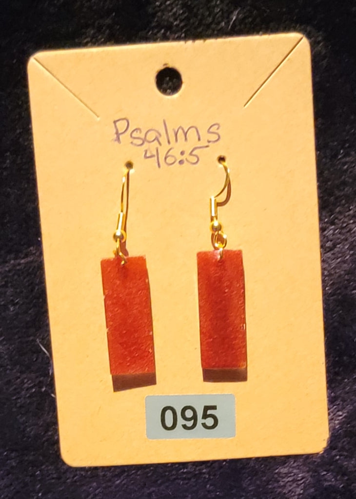 Rectangle Earrings-Red